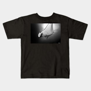 Manta Ray B&W Kids T-Shirt